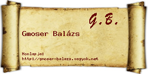 Gmoser Balázs névjegykártya